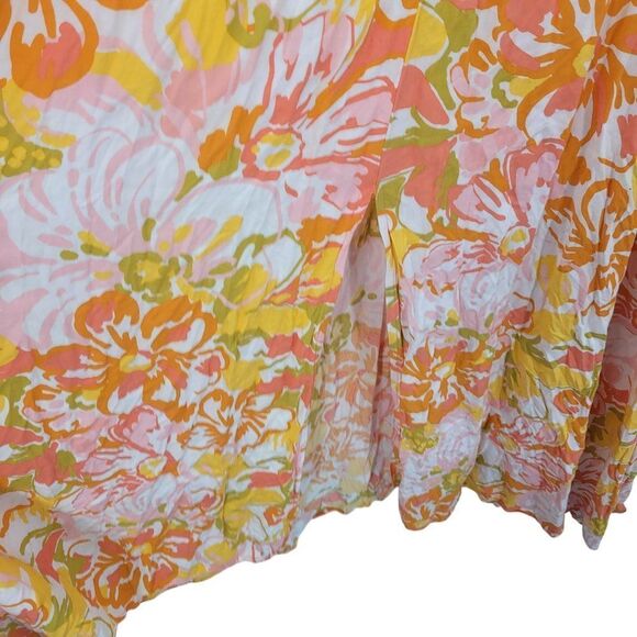 Abel The Label Sz S Pink Orange Floral Tie Cutout Halter Maxi Slip Dress Rayon - Picture 13 of 14